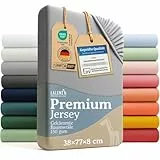 Laleni 2er-Set Premium Spannbettlaken Stubenwagen oval 38x77 cm - Oeko-Tex Zertifiziert, 100% Baumwolle, atmungsaktives Spannbetttuch Jersey Baby, 150 g/m², Moonlight Grey - Grau