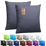 NatureMark 2er Set Jersey Kissenbezüge – Elastisch, weich, atmungsaktiv und hautfreundlich – Waschbare Kissenhülle - 40x40 - Anthrazit Grau