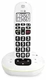 Doro PhoneEasy 115 DECT Schnurlostelefon (Anrufbeantworter, große Schrift und Zahlen, optische Anrufsignalisierung) weiß 5956