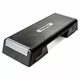 POWRX Profi Aerobic Steppbrett inkl. Workout I Fitness Stepper Stepbench Step höhenverstellbar I Maße: 89 x 34 cm I Höhe bis max. 25 cm verstellbar (Schwarz)