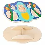 Balance Board Kinder, Balance Board Holz, Wackelbrett, Balancieren Kinder Indoor, Fördert Gleichgewichtssinn und Konzentration, Affenmuster