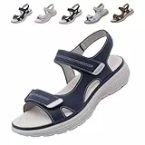 Ergoliva Sandalen, Orthopädische Damensandalen zur Schmerzlinderung – ErgoLiva mit Klettverschluss (Dunkelblau, Erwachsene, 39, Numerisch, EU Schuhgrößensystem, M)