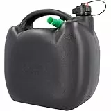 Benzinkanister, Kraftstoffkanister für Treibstoff aller Art, mit UN Zulassung, inklusive Ausgießer, Kunststoff, schwarz, 10L
