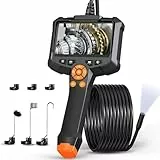 Endoskopkamera mit Licht, AOPICK 8mm IP67 wasserdichte Endoskop, 4.3' IPS Bildschirm Inspektionskamera, 1080P HD Rohrkamera mit 8 Einstellbaren LEDs, 16.5FT/5M Halbstarres Kabel, Werkzeug für Männer