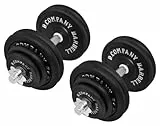 Bad Company Kurzhantel-Set I Hantelscheiben aus Gusseisen mit Kurzhantelstangen 30/31 mm I 2 x 30 kg