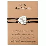 VU100 Beste Freunde für immer Armband 2 Stück Passende Herz Armbänder Geschenk für Beste Freundin Frauen Männer Mädchen Teen