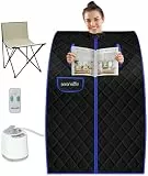 SereneLife Infrarotsauna Saunazelt Tragbare Heimsauna mit Stuhl und Heizmatte Faltbare Mini Sauna bis 60 °C