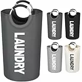 Votoko Wäschesammler mit Griff, 82L Wäschekorb Faltbare Wäschesack aus Oxford-Stoff, Wasserdicht Wäschebehälter Laundry Baskets, Wäschesortierer Aufbewahrungsbehälter für Schlafgemach, Grau