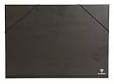 Clairefontaine 44850C Zeichenmappe Kraft Verge mit Gummizug rücken 30 mm, innen: 35 x 50 cm, außen: 37 x 52 cm, schwarz