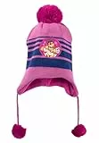 United Labels Paw Patrol Wintermütze für Mädchen, Pink Blau, Strickmütze mit Bommel, Kinder Bommelmütze mit Ohrenklappen und Kordeln