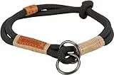TRIXIE Zug-Stopp Hundehalsband BE Nordic L – Halsumfang 50 cm – schwarz/Sand – bequemes Hundehalsband für große Hunde mit Zugbegrenzung - robust & elegant – 17285