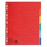 Falken 3er Pack Karton-Register überbreit für DIN A4+ 24 x 30 cm volle Höhe mit Organisationsdruck 6-teilig vollfarbig zur Ablage von Prospekt- und Klarsichthüllen