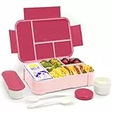 IJIAMY Lunchbox Kinder, Auslaufsicher Brotdose Kinder mit Fächern, Bento Box, Brotbox für Mädchen & Jungen, Snackbox, Perfekt für Schule, Kindergarten & Ausflüge (Rosa)