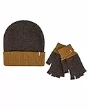 Levi's Warme Wintermütze für Herren, wendbar, mit fingerlosem Handschuh-Set, Hellbraun, Einheitsgröße