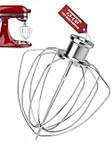 6-Draht Schneebesen für KitchenAid 4.5-5QT Kippkopf-Mixer – Edelstahl Ersatz für K45WW, K45, KSM75, KSM150, Artisan & Classic Serie – Spülmaschinenfest, ideal für Eiercreme, Mayonnaise & Kuchenteig