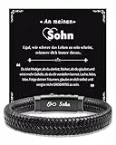 CheersLife Geschenk für Sohn An Meinen Sohn Armband von Mama Papa Geschenke 18. 13. Geburtstag Junge Armbänder Weihnachten Herren Lederarmband Geschenke für Männer