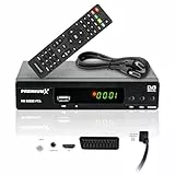 PremiumX Satelliten-Receiver HD 520SE FTA Digital SAT TV Receiver DVB-S2 FullHD HDMI SCART 2X USB Multimedia-Player, Astra Hotbird vorprogrammiert