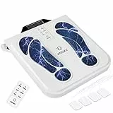 Durchblutungs-Stimulator mit EMS & TENS, Wiederaufladbares Fussmassagegerät mit 4 Elektrodenpads zur Schmerzlinderung & Verbesserten Blutkreislauf, Fußmassagegerät mit 10 Modi & 50 Intensitätsstufen