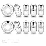 LOVANS 10 Stück Charms Stopper 925er Sterling Silber mit Gummi Clip Spacer Stopper Charms Perlen für Damen Bead Charms Armbänder Anhänger