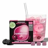 waterdrop® Microenergy BERRY, Energy Drink Pulver, 12 Würfel Getränkepulver, Brombeere Geschmack, Zuckerfrei & Kalorienarm, Mit 90 mg Natürlichem Koffein, Vitamin C & B – Flavour Drops
