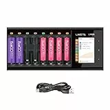 LIMETA Intelligent Batterie Ladegerät für AA AAA,8-Slot Universal Akku Schnell Ladegerät mit LCD Display,Lade und Entladeanalysefunktion,Type-C Eingang,für NIMH NI-CD LiHv Li-lon LiHv LiFePO4 Eneloop