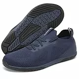 DANNTO Herren Barfußschuhe Wanderschuhe Minimalistische Sneakers Zero Drop mit Wide Toe Box Traillaufschuhe für Running Fitness（Blau,41