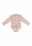 Sterntaler Badeanzug Blumen – UV-Schutz 50+ Schwimmanzug Mädchen Langarm – Baby Badeanzug mit Volants und Blumenprint – Bademode mit Windeleinsatz bis Größe 86/92 – Ecru, Größe 92