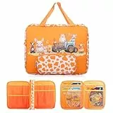 Taladad Doppeltasche Tasche für TipToi Bücher Plus Tiptoi Stift,Kabel und Zubehör,Platz für bis zu 5-10 Starterset Buch für TipToi Schutzhüllen-Organizer, Kinder Tablet und Edurino Figuren (Orange)