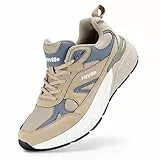 FitVille Sneaker Herren Laufschuhe Extra Weit Sportschuhe Turnschuhe Atmungsaktiv Straßenlaufschuhe Outdoor Jogging Fitness Bequeme Walkingschuhe,Beige,44 EU,Weit