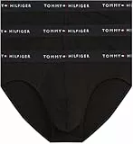 Tommy Hilfiger Herren 3er Pack Unterhosen Hip Briefs mit Logobund, Schwarz (Blk/Blk/Blk), XL