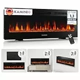 KAMINIO Elektrokamin Marlon - Elektrischer 3-in-1 Kamin mit Heizung, 3D-Flammeneffekt, 12 Flammenfarben, Fernbedienung (50 Zoll)