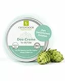 GREENDOOR Fußdeodorant Creme 50 ml I Aluminiumfreies Fußpflege Deodorant gegen Fußgeruch I Mit Bio-Ajowan & Salbei für natürliche Frische I Vegane Naturkosmetik ohne Alkohol & Parabene