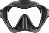 Cressi Rahmenlose Tauchmaske F1 - Beschlagfreie Glaslinse, Taucherbrille - Ergonomischer Silikonrand, Schnorchelmaske - Dry-Schnorchel & Schnorchelset - Silber, Schwarz. - Maske