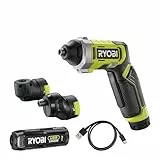 RYOBI 4 V USB-LITHIUM ERGO Akku-Schrauber RSD4-120TA2, inkl. 1 x 4 V 2,0 Ah Akku, USB-C Ladekabel und zwei Aufsätzen