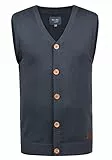 Blend BHLennardo Herren Pullunder Strickweste Feinstrick Weste mit V-Ausschnitt Holz-Knopfleiste ärmellos Baumwollmischung Regular fit, Größe:XL, Farbe:Navy (70230)
