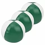 Cocoarm 3-teiliges Jonglierball-Set aus PU-Leder, Tragbare Übungsbälle für Freizeit und Leistung Im Innenbereich, Perfekt für Alle Fähigkeitsstufen (Grün und Weiß)