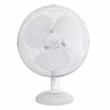 Russell Hobbs RHPDF1221 Tischventilator, tragbar, leicht, 30,5 cm, 3 Geschwindigkeiten, Weitwinkel-Schwenken, kräftiger Luftstrom, leise im Betrieb, ideal für Schlafzimmer oder Büro, weiß