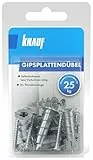 Knauf Gipsplatten-Metalldübel zur Befestigung von Lasten an Trockenputzwänden – Trockenbau-Dübel, Gipskarton-Dübel, selbstbohrend, bis zu 25-kg (10 Stk.)