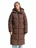 TOM TAILOR Denim Damen 1047550 Puffer-Mantel mit Kapuze, 38824-Soft Chocolate Brown, XL