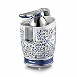 Ariete 413 Capri, Elektrische Zitruspresse mit Metallgehäuse und Hebel, Tropfschutz, Geräuscharmer Motor für Professionelles Entsaften, 2 Trichter für Große und Kleine Früchte