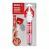 fischer Raufaserreparaturspachtel, 70 ml, Spachtelmasse mit Raufaserkörnung für Risse & Löcher, Masse zum Ausbessern raufasertapezierter Wände, Reparaturspachtel in Altweiß