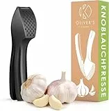 Oliver's Kitchen ® Premium Knoblauchpresse - Handlich & Leicht zu Reinigen - Zerkleinert Knoblauch & Ingwer Mühelos (Kein Schälen Nötig) - Extra Stark & Strapazierfähig