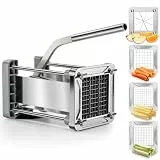 Kartoffelschneider, Sopito-Chips-Schneider Professioneller Hochleistungs-Kartoffelschneider mit 4 Edelstahlklingen für Gemüse und Obst