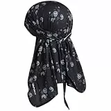 YANIKY Bandana Herren - Atmungsaktiv Kopftuch Sommer Durag, Face Kopf-&Nackenschutz Bandana Cap Damen Multifunktionstuch 3 in 1 Elastisch Halstuch Sport Kopftuch (Schwarz Drucken)
