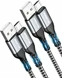 NINGKPOW Micro USB Kabel, [2Stück 2M] Nylon Ladekabel High Speed Android Handy Ladekabel für Samsung Galaxy S7/ S6/ S4/ J7/ J5/ Note 5, Huawei P Smart, Redmi, Nokia, Kindle, Wiko - Grau