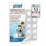 AGUALEVE® Reinigungstabletten 10 Stück (2 in 1: Reinigung + Pflege) | für alle Marken & Arten von Kaffeevollautomaten & Kaffeemaschinen, u.a. De’Longhi, Philips, Siemens, Saeco, Melitta, Miele