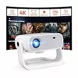 2025 Neuer Smart Beamer,Integrierte Apps,Full HD 1080P mit 4K-Unterstützung,25000 Lumens, 4D-Trapezkorrektur,Heimkino 4K Beamer Kompatibel mit iOS/Android/PS5