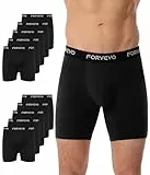 FORVEVO Boxershorts Herren Lang Bein Bauwolle 10er Pack,Atmungsaktiv Unterhosen Männer,Weiche Elastisch Unterwäsche,Sport Unterhosen Männer(Schwarz,Gr.XL)