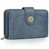 TEUEN Geldbeutel Damen Große Kapazität PU Leder Vintage Portemonnaie Brieftasche Geldbörse Mittelgroß mit RFID-Blockierung und Mehreren Fächern Frauen