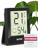 MAVORI® Hygrometer Thermometer innen - präziser Temperatur und Luftfeuchtigkeitsmesser innen - Thermometer Hygrometer innen, Temperaturmessgerät, Hydrometer Feuchtigkeit digital (Schwarz, Einzeln)